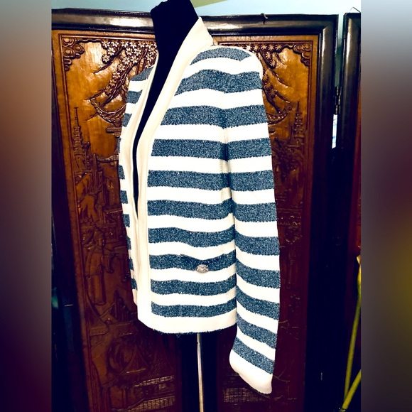 NWT!! Balmain Metal accent threaded Knits heavy weight blazer/jacket:cardigan. - Picture 4 of 6